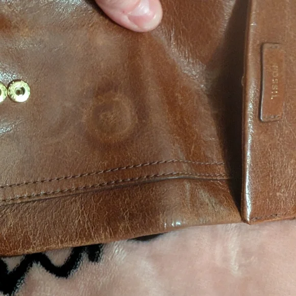 Brown Leather Wallet FOSSIL VINTAGE GUC - Picture 3 of 10
